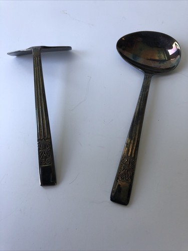 De Montfort Silver Plate Baby Spoon & Pusher EPNS A1, Sheffield England, Rare - Picture 4 of 18
