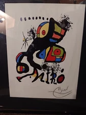 Signed Joan Miro Lithograph "Homenatge" 16" Wide 19" Tall Date Made 1969