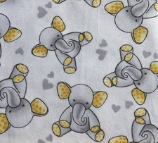 Changing Pad Cover, Gray Elephants on White, Flannel, Fits 32"x16" Contoured Pad