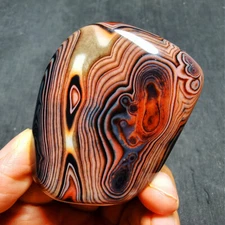 HOT81.8G Natural Polished Banded Agate Crystal Madagascar 6311+