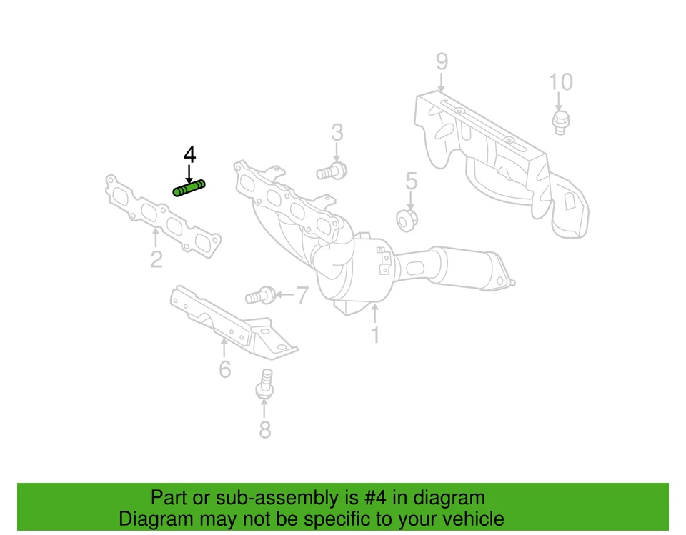 Paquete de 4 tacos colectores de escape originales Ford Fiesta 2011-2019 1,6 L M10 W703540-S437 Foto 4 de 4