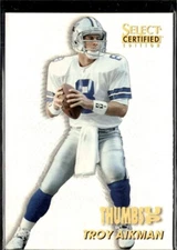 1996 Pinnacle Select Certified Thumbs Up Troy Aikman Cowboys #9