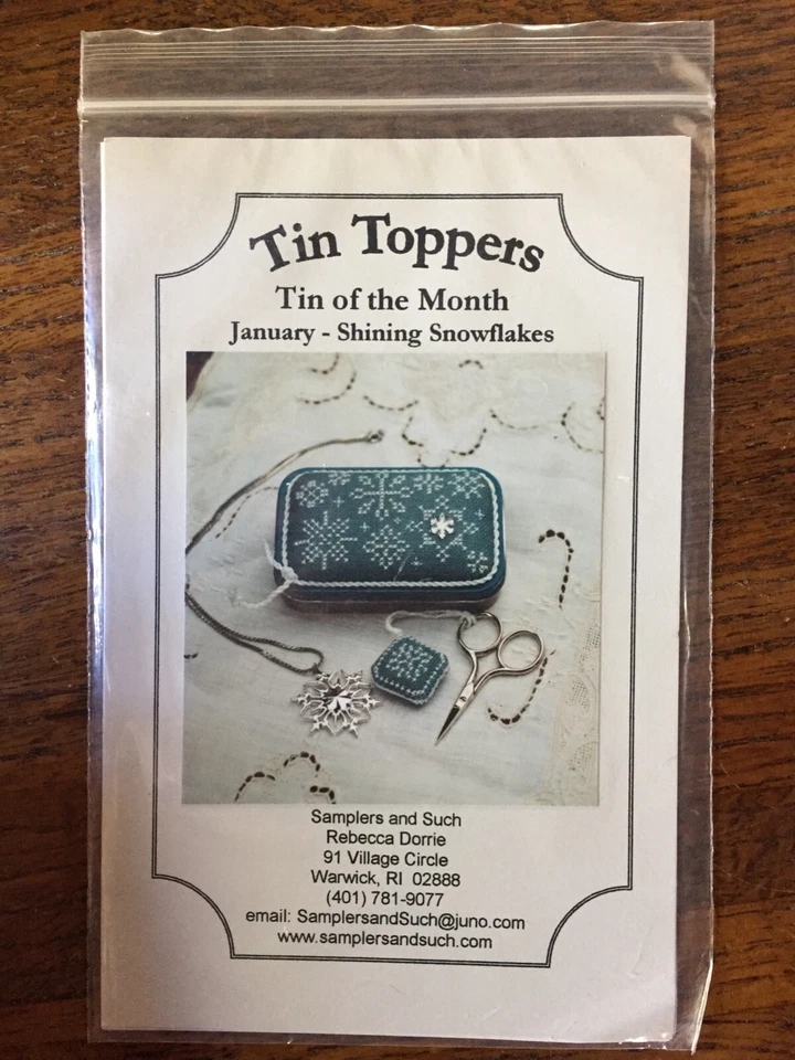 Tin Toppers- January - Cross Stitch Chart Instructions (2000) Shining Snowflakes - Image 2 of 2