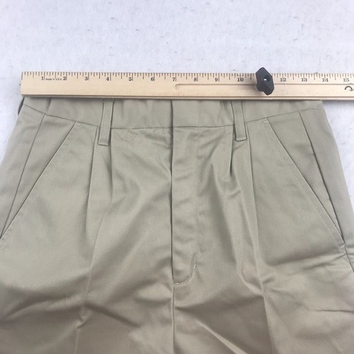 Authentic School Uniform Shorts Boys 18 Beige Elastic Waist Pleated Front NWT - Picture 8 of 9