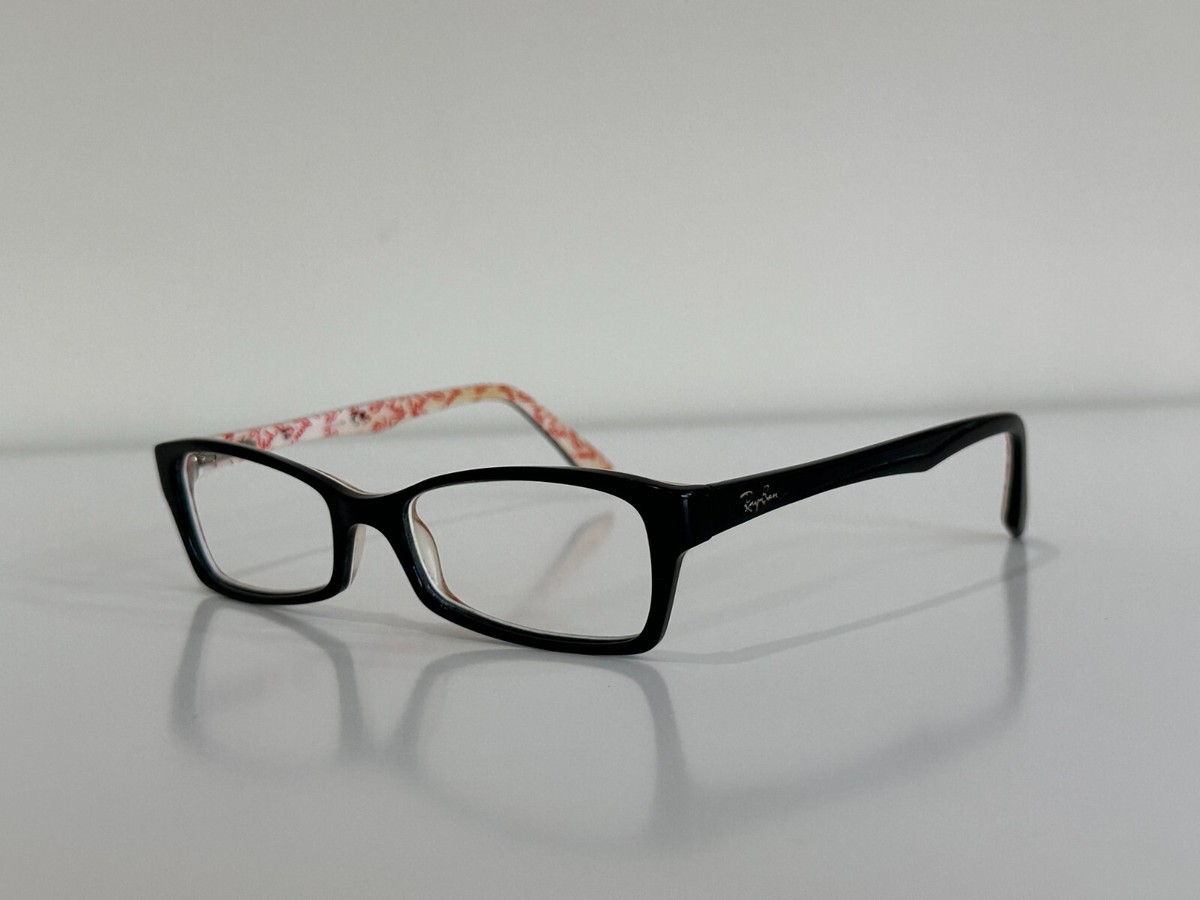 Ray Ban Eyeglasses Black Rectangle Full Rim Women\'s RB 5234 5014 51-16 140 Ray Ban RB 5234 5014 Rectangle Black White Eyeglasses  main image 4