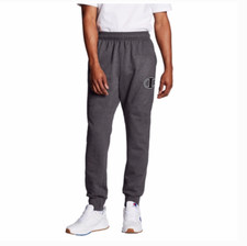 New Men  s Champion Big C Logo Gray Sweatpants Cuffed Bottom XL 2XL