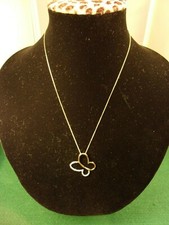 PRETTY LADIES STERLING SILVER  VERMEIL 2 TONE BUTTERFLY PENDANT  GF NECKLACE