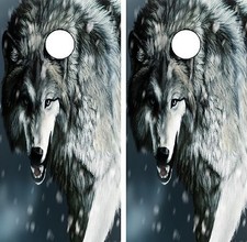 C148 Wolf Cornhole Board Wrap LAMINATED Wraps Decals Vinyl Sticker