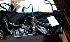 TopMelon bustier shiny black XL lace-up w/ metal eyelets SteamPunk