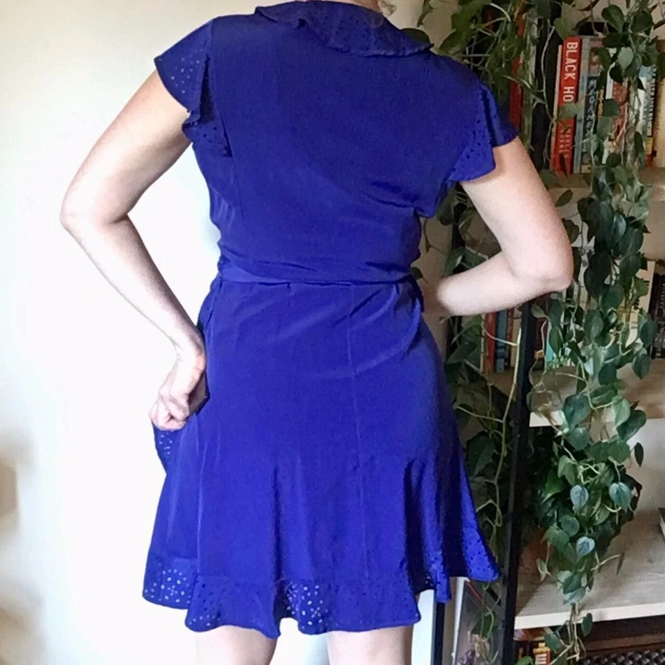 WRAP DRESS by  Tiana B Size XL with Laser Cut Flutter Trim - Image 2 of 4