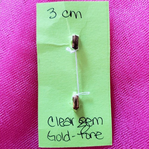 Vintage 3cm Clear Rhinestone Buttons Gold-Toned Surround Faceted Sewing Closures - Picture 2 of 5