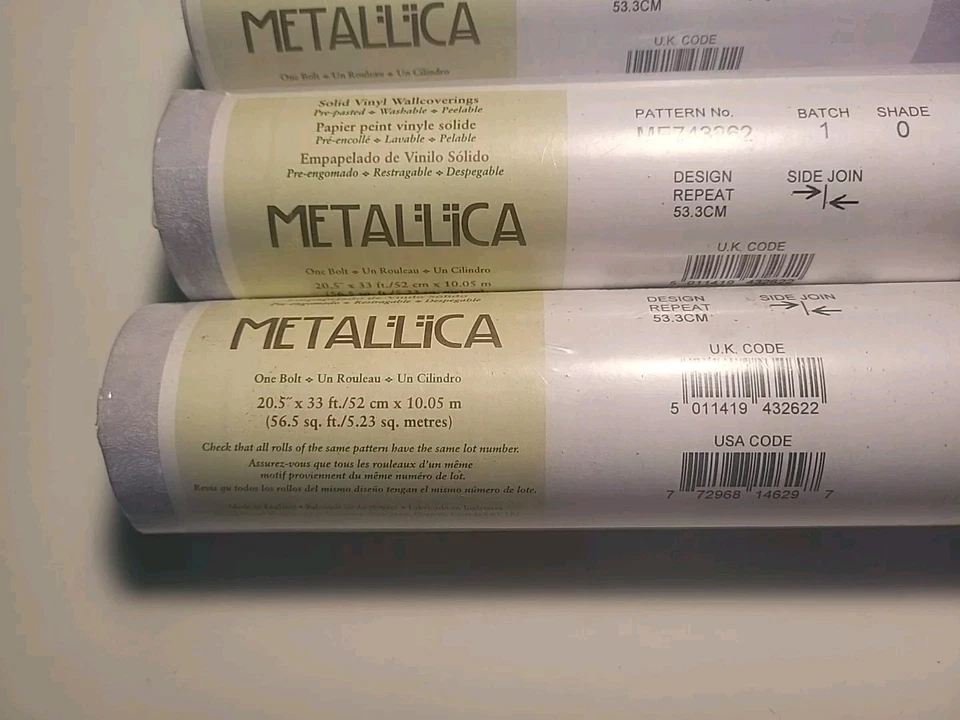 5 Purple Pattern Wallpaper Brand Metallica Made In England 56 Sq Ft. A Roll NOS - Image 3 of 4