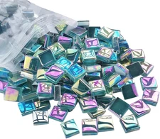 Mosaic Tiles for Crafts Iridescent Crystal Mosaic Glass Tile 200 Pcs