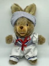 1994  HOSUNG  HAND PUPPET  Bunny Rabbit  In Sailor Suit   Brown  12"  RARE!  EUC