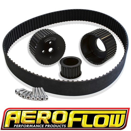 Aeroflow billet Gilmer belt drive kit black for Holden 253 308 LX LH