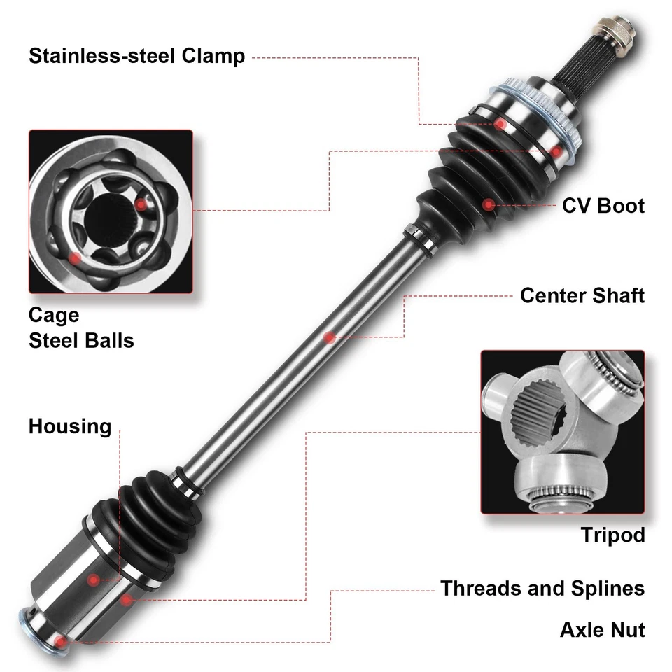 Conjunto de eje delantero derecho CV para Audi TT Quattro 2000 2001 1,8 L 1J0407272FL Foto 3 de 4