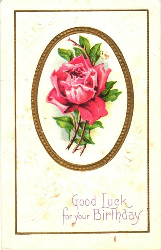 Red Roses, Good Luck For Your Birthday, Greetings Postcard | eBay