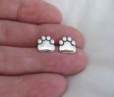 Sterling Silver 10mm dog paw with Hypo-Allergenic Post stud earrings.