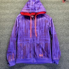 Under Armour Semi-Fitted Jacket Womens S Small Purple Full Zip Hooded