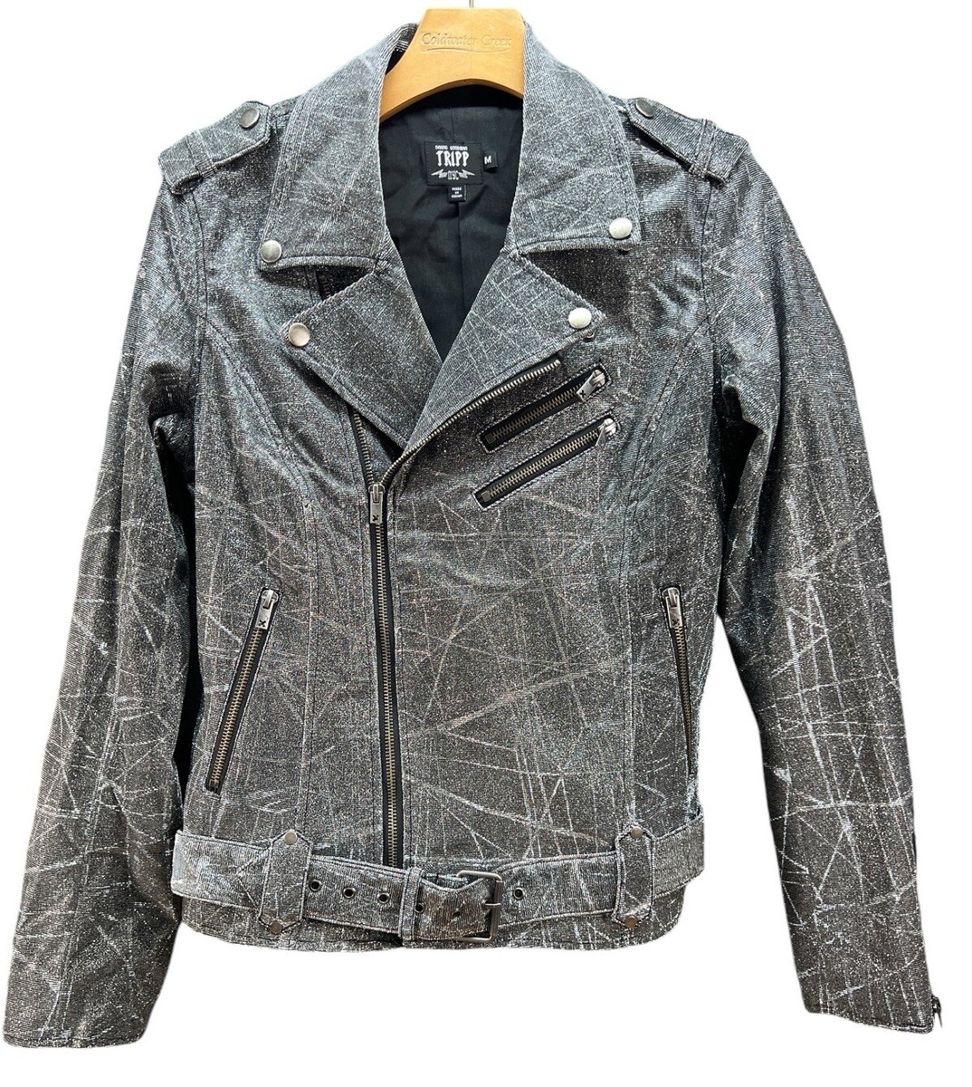 TRIPP silver lurex jacket metallic sparkle cyber goth