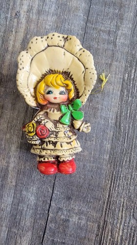 Vintage Christmas Ornament Holly Hobbie Blow Mold Kitschy. A2B3 - Picture 2 of 5
