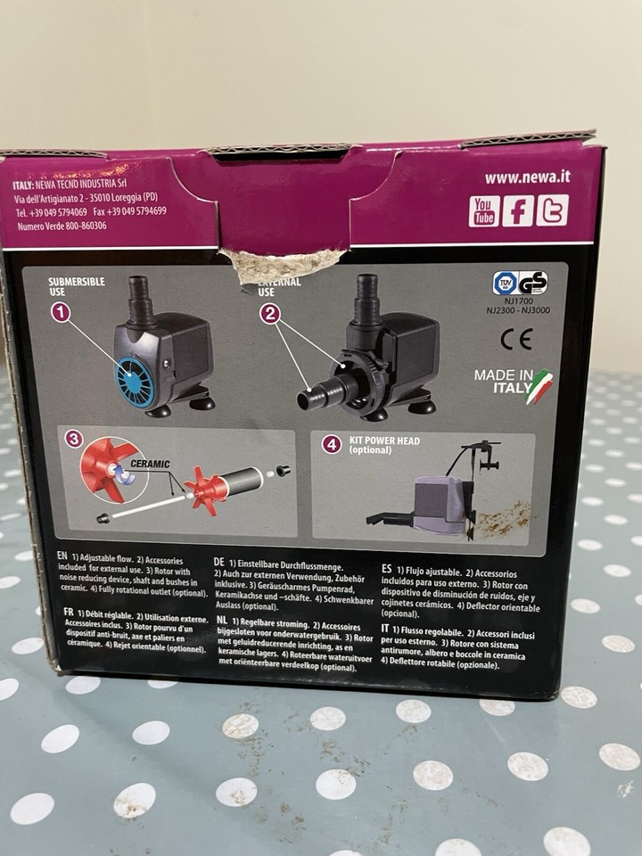 NEWA Jet 3000 Water Pump for Aquarium Fish Sumps Circulating Powering