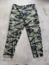 Vintage Tiger Stripe Cargo Pants Military Button Fly Large 35-39 Camouflage