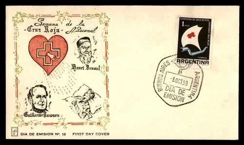 Mayfairstamps Argentina FDC 1959 National Red Cross motto First Day Cover aaw_90
