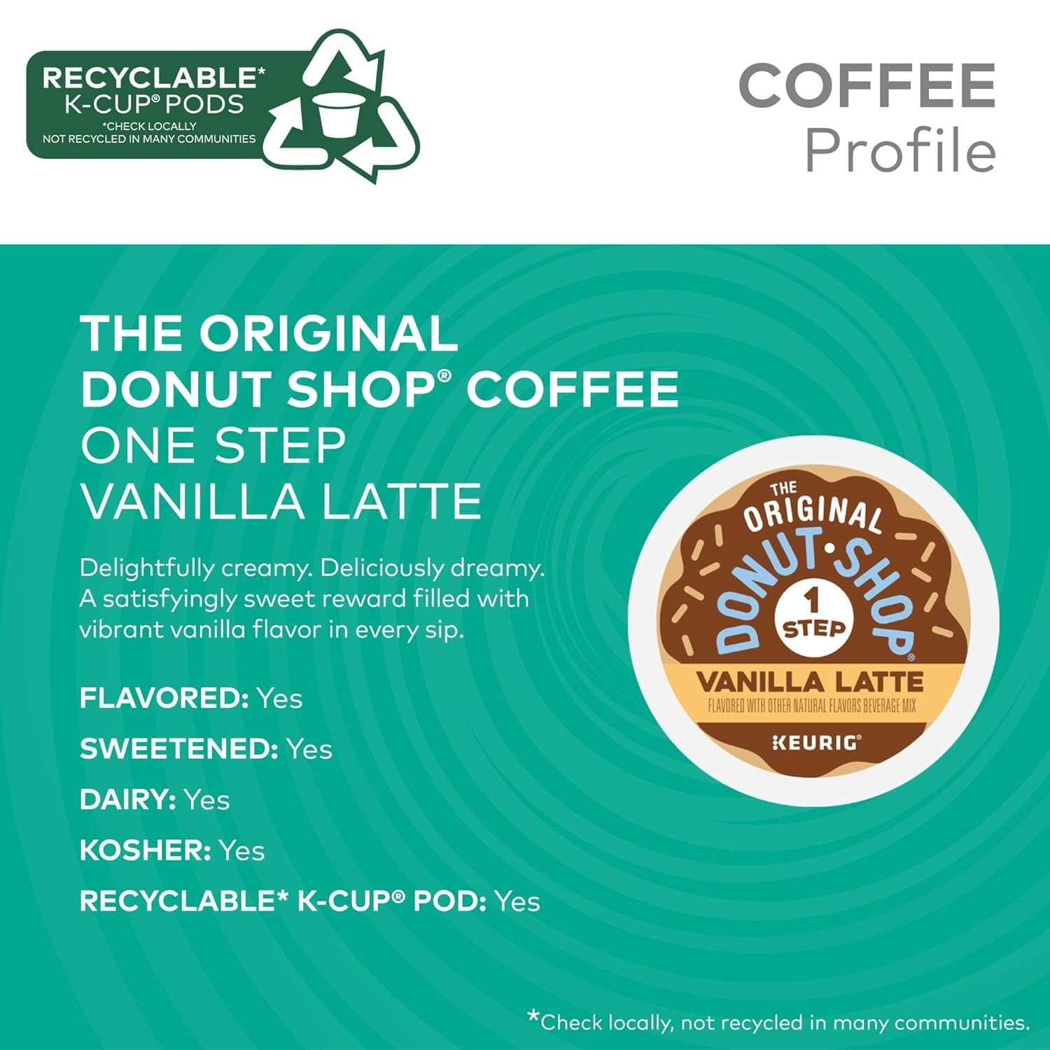 Delicious Vanilla Latte Single-Serve K-Cup Pods - 20 Count Creamy Indulgence