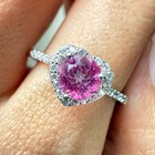 925 Sterling Silver Ring Heart 5mm Natural Topaz Gemstone Zircon Handmade Flower — photo 8