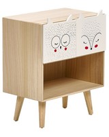 Nachttisch Mit Offenem Fach U. 2 Schubladen Heller Holzfarbton Tiermotiv Tupelo