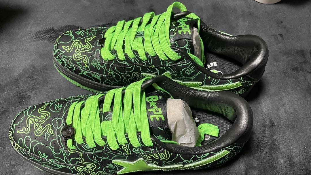 Bape Razer x A Bathing Ape Neon Camo Skate Sneakers US 10