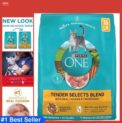 Dry Cat Food Tender Selects Blend Real Chicken 7 lb Prebiotic Fiber Natural