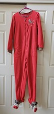 NICK AND NORA 1ONESIE ONE PIECE FOOTED PAJAMAS WITH SOCK MONKEY THEME SIZE M