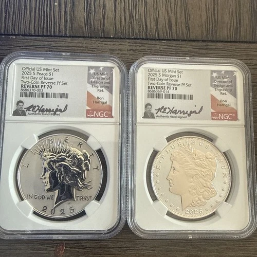 2025 S REVERSE PROOF SILVER PEACE MORGAN DOLLAR NGC PF70 FDI Hadrigal Signed