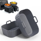 Silicone Air Fryer Liners 2 Pack, Reusable Compatible for Ninja Foodi DZ201