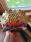 Super Purple Northwood Carnival Glass Grape & Cable Fruit Bowl Sweet!!!