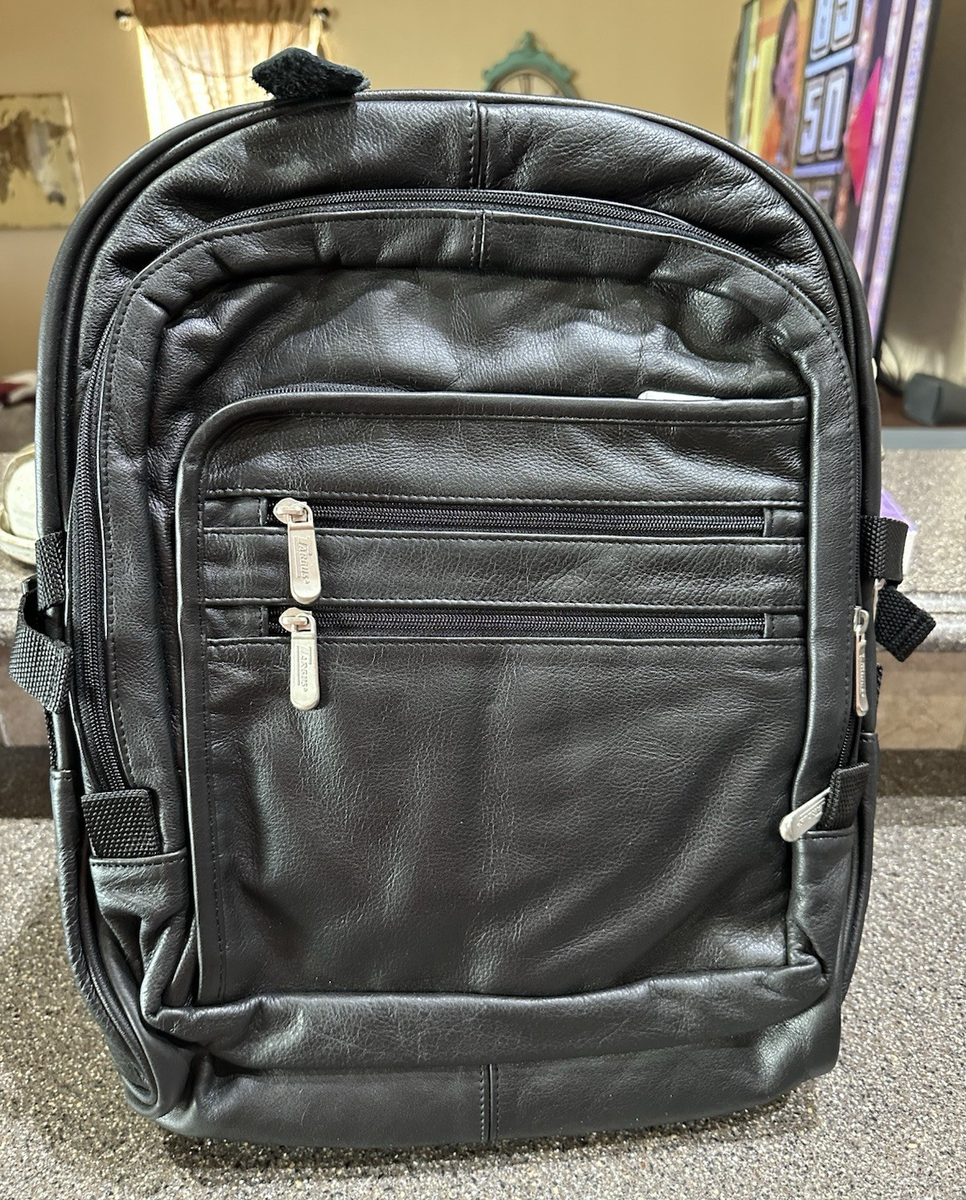 NWOT VINTAGE 18x15 Targus Black Leather Laptop Backpack LLB10 | eBay