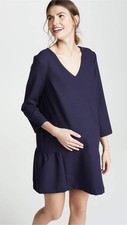 Hatch Maternity Women's THE HEIDI DRESS Navy $268 NEW