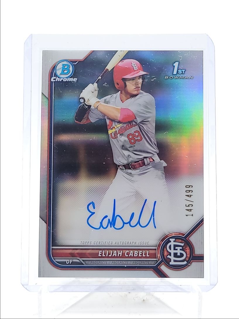 ELIJAH CABELL 2022 BOWMAN CHROME 1ST AUTOGRAPH REFRACTOR AUTO /499 Q3713