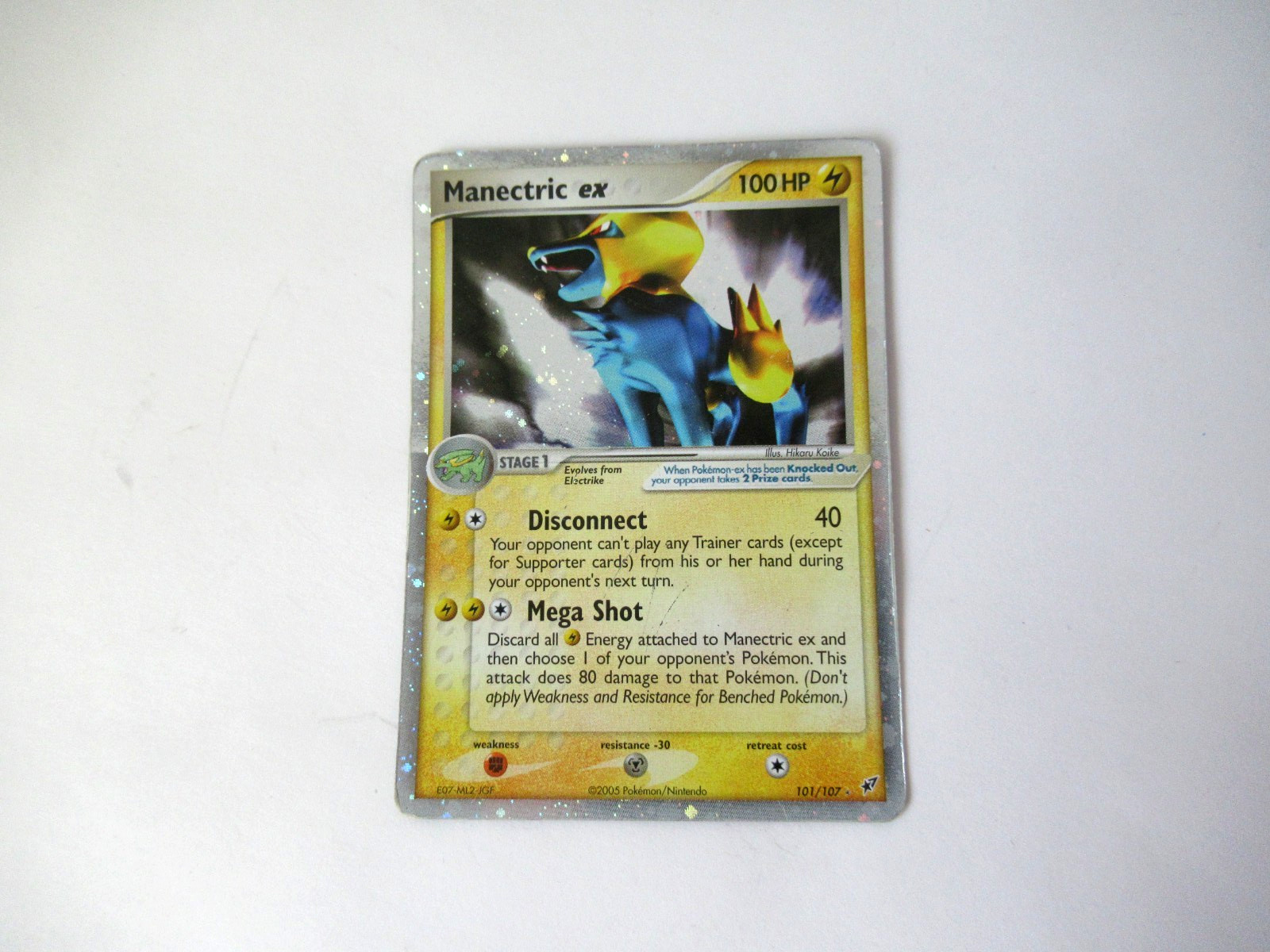 Pokémon TCG Manectric EX Deoxys Holo Rare Card 101/107 MP