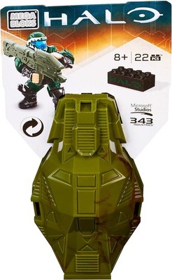 Halo Mega Bloks Mega Construx Series 3 Green Metallic Drop Pod Jungle ODST CNJ44