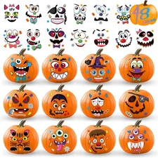 Runleo Halloween Pumpkin Decorating Stickers Kit, Large, Stickers-01 