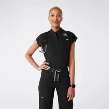 FIGS Rafaela Scrub Bodysuit in BLACK Size LARGE