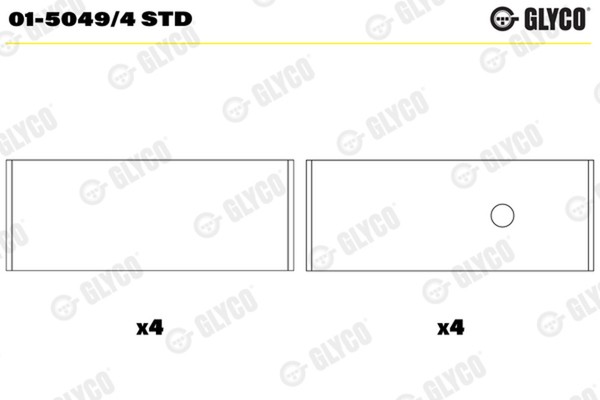 Pleuellager Glyco 01-5049/4 Std FüR Renault Fluence Megane 4 K9A Lva Logan 2 B9A-image