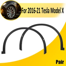 Pair Front Fender Flare Wheel Arch Molding Trim Fit For 2016-2021 Tesla Model X