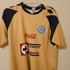 M Cruz Azul Soccer Jersey Yellow Black Unitalla Coca-Cola Cemento Telcel