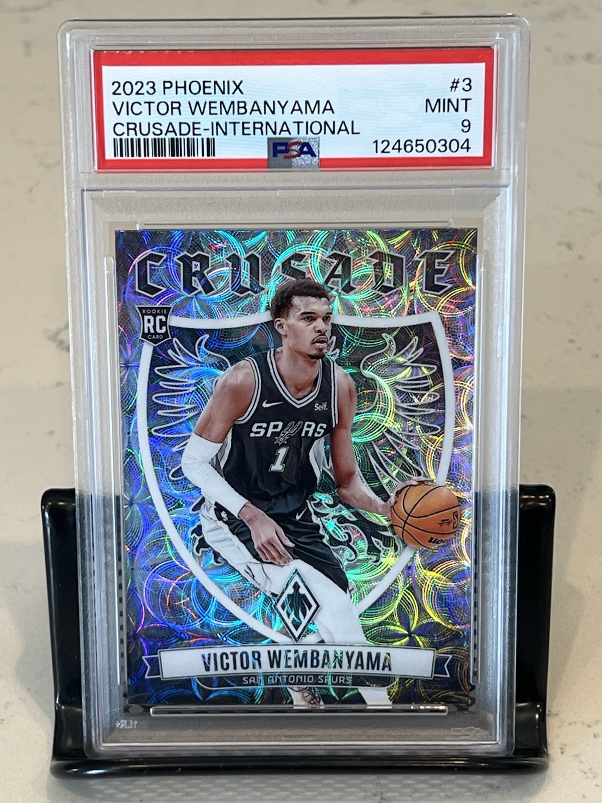2023 Panini Phoenix Crusade International Victor Wembanyama RC PSA 9