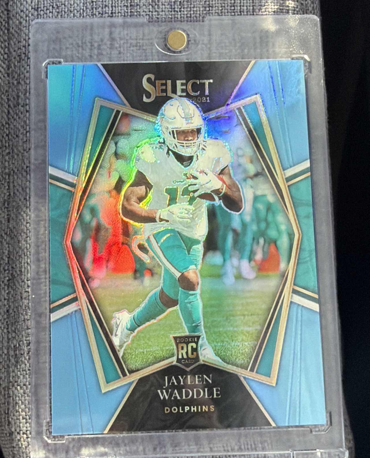 2021 Panini Select - Premier Level Jaylen Waddle #148 Light Blue Prizm /99 RC