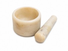 Vintage Marble Mortar Pestle Cream Stone Apothecary Cottagecore Kitchen Decor